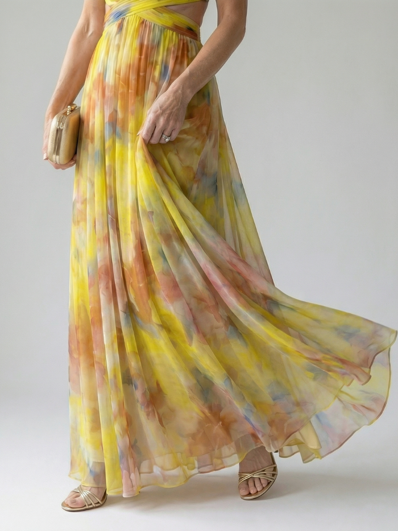 Isel | Vestido maxi suave com trespasse