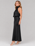 Nopal | Vestido midi drapeado sin mangas