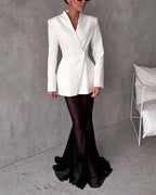 Lila Fashion Jacket & Perspective Skirt Set