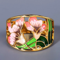 Vintage Floral Gold Enamel Ring