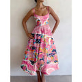 Marlowe | Vestido midi Jardim rosado