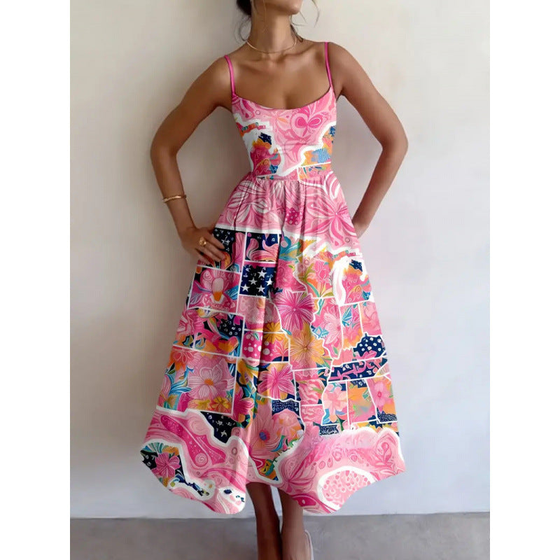 Rosavelle | Vestido midi Jardín rosado