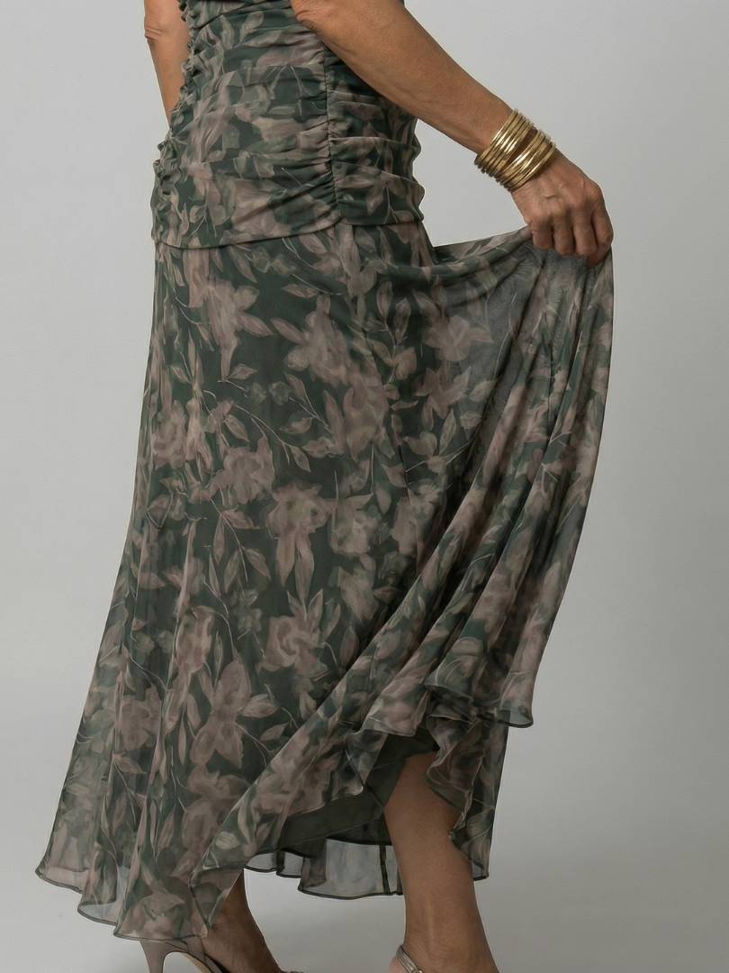 Calen | Vestidos midi fluidos com ombros descobertos