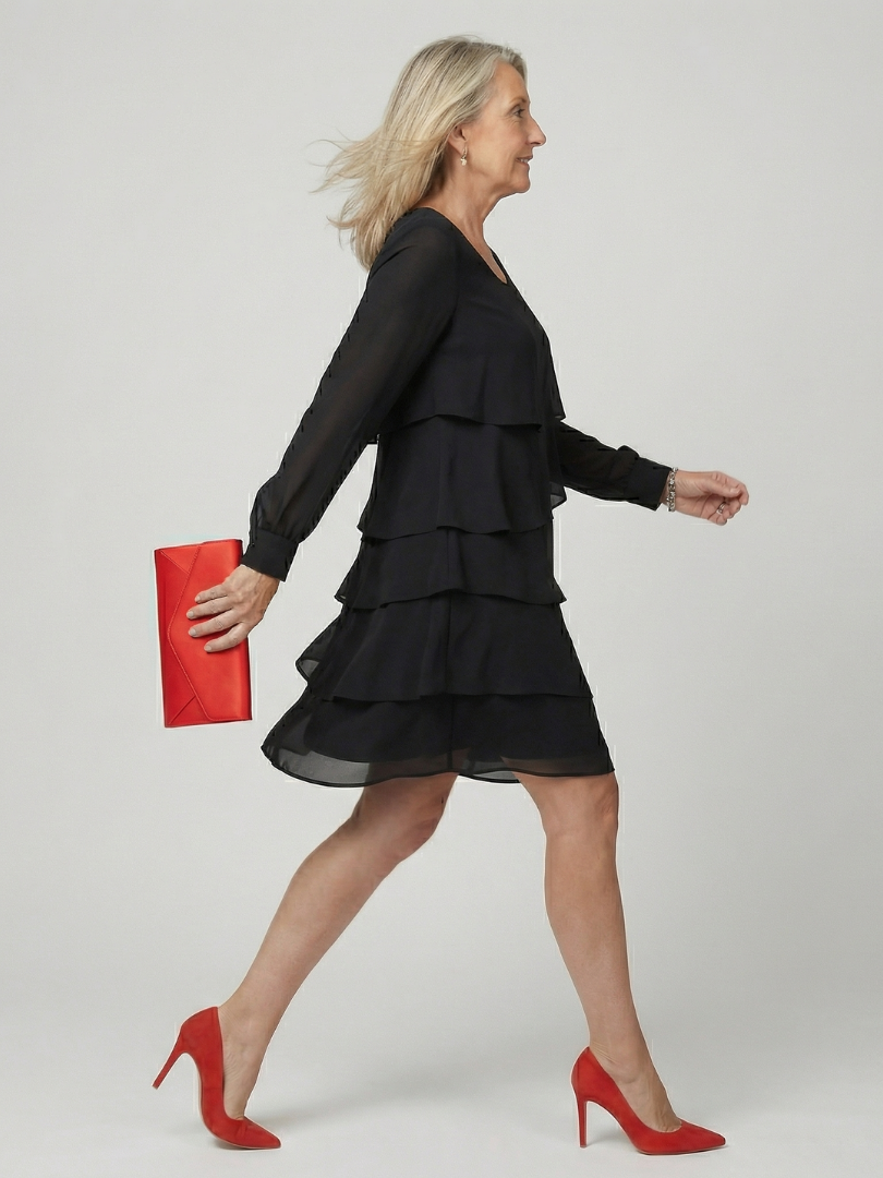 Kirax | Vestido hasta la rodilla limpio y escalonado