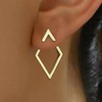 Geometric Gold Plated Cutout Earrings