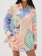 Conjunto de pantalones cortos con estampado de hojas tropicales Diego