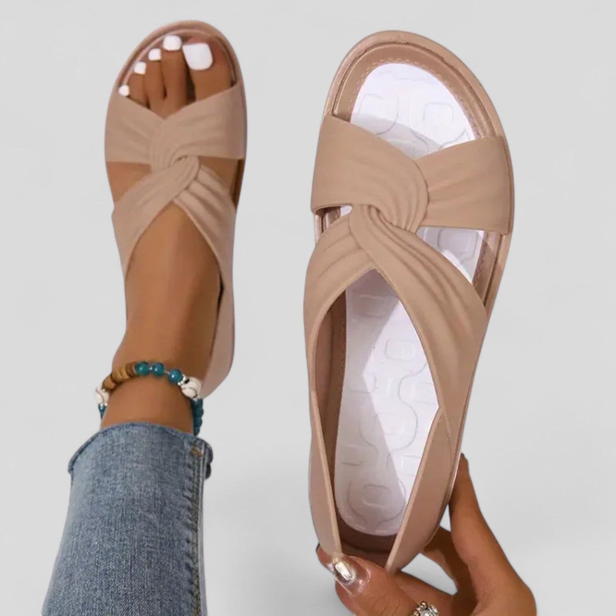Lesley - Sandalias elegantes y cómodas de tiras cruzadas