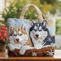 Compañeros de invierno | Bolsa tote acolchada artesanal