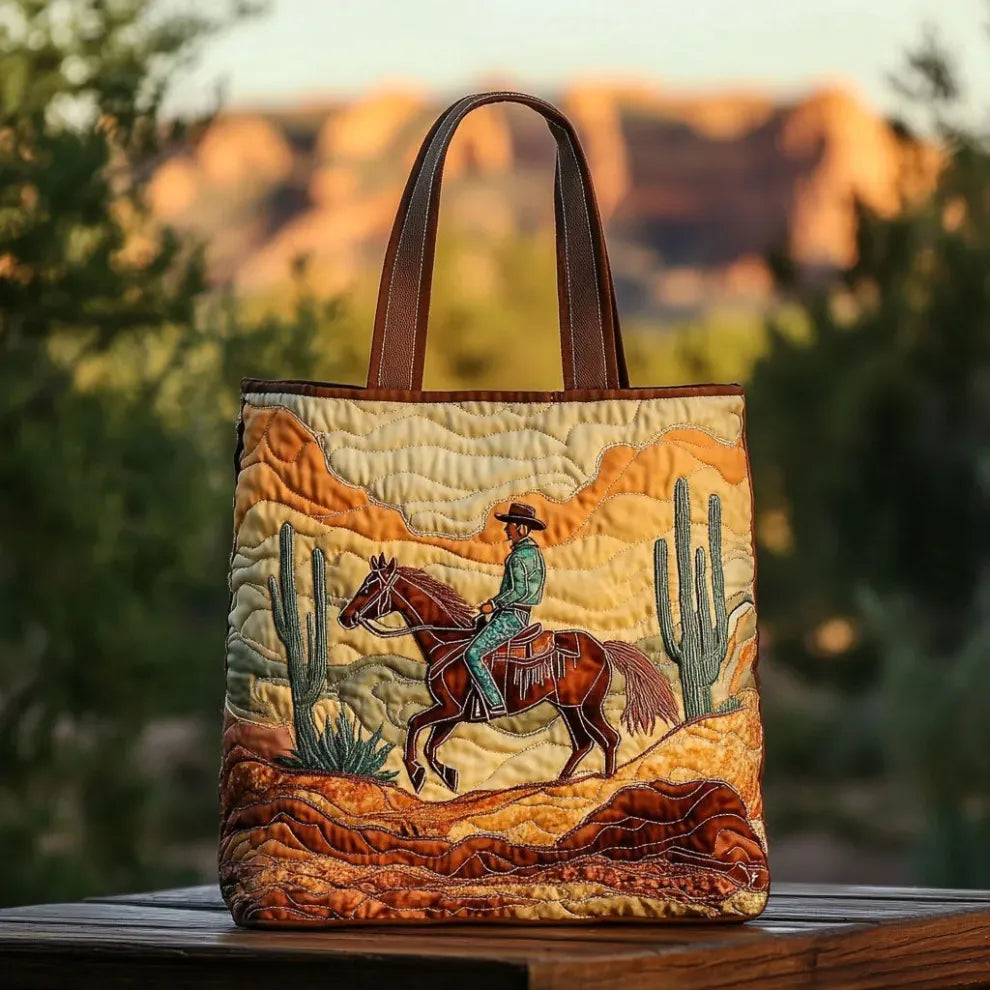 Jinete del desierto | Bolsa tote acolchada artesanal