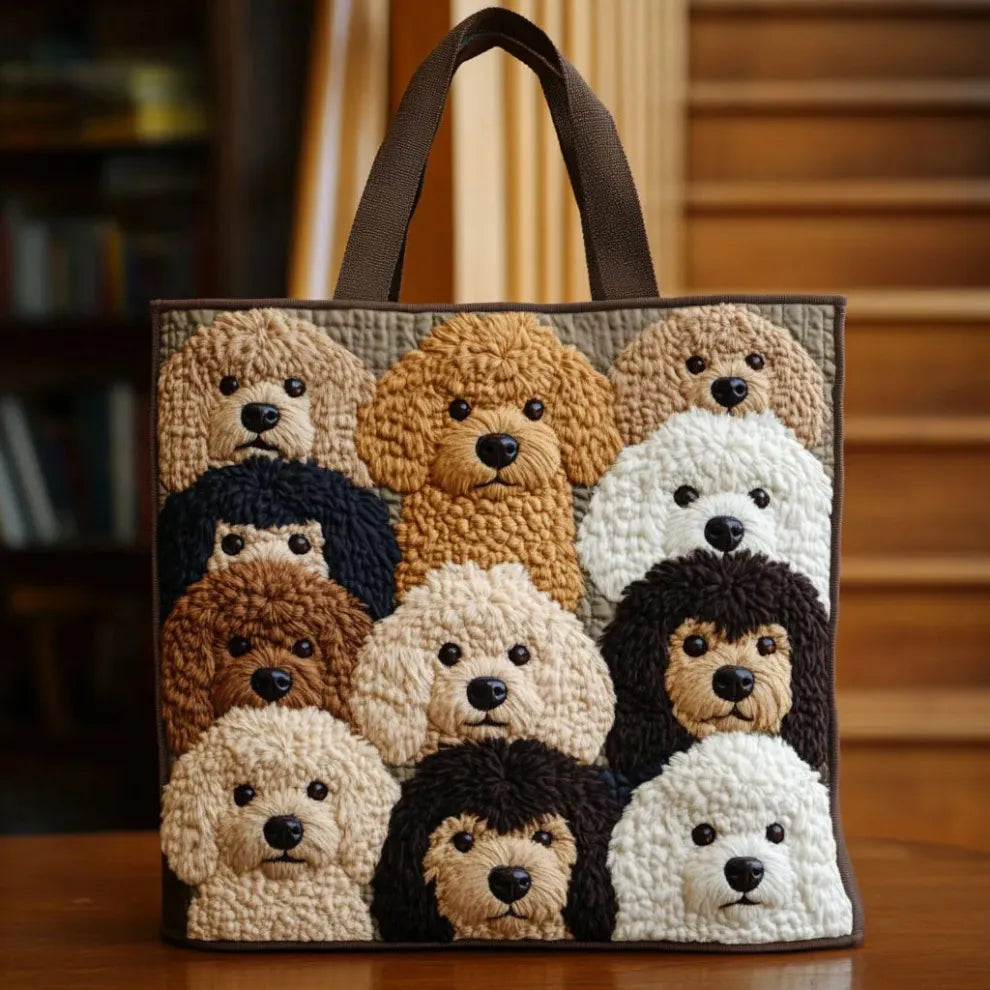 Amor de cachorro | Bolsa tote acolchada artesanal