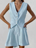 Conjunto de duas peças com shorts e sobreposição Sophia