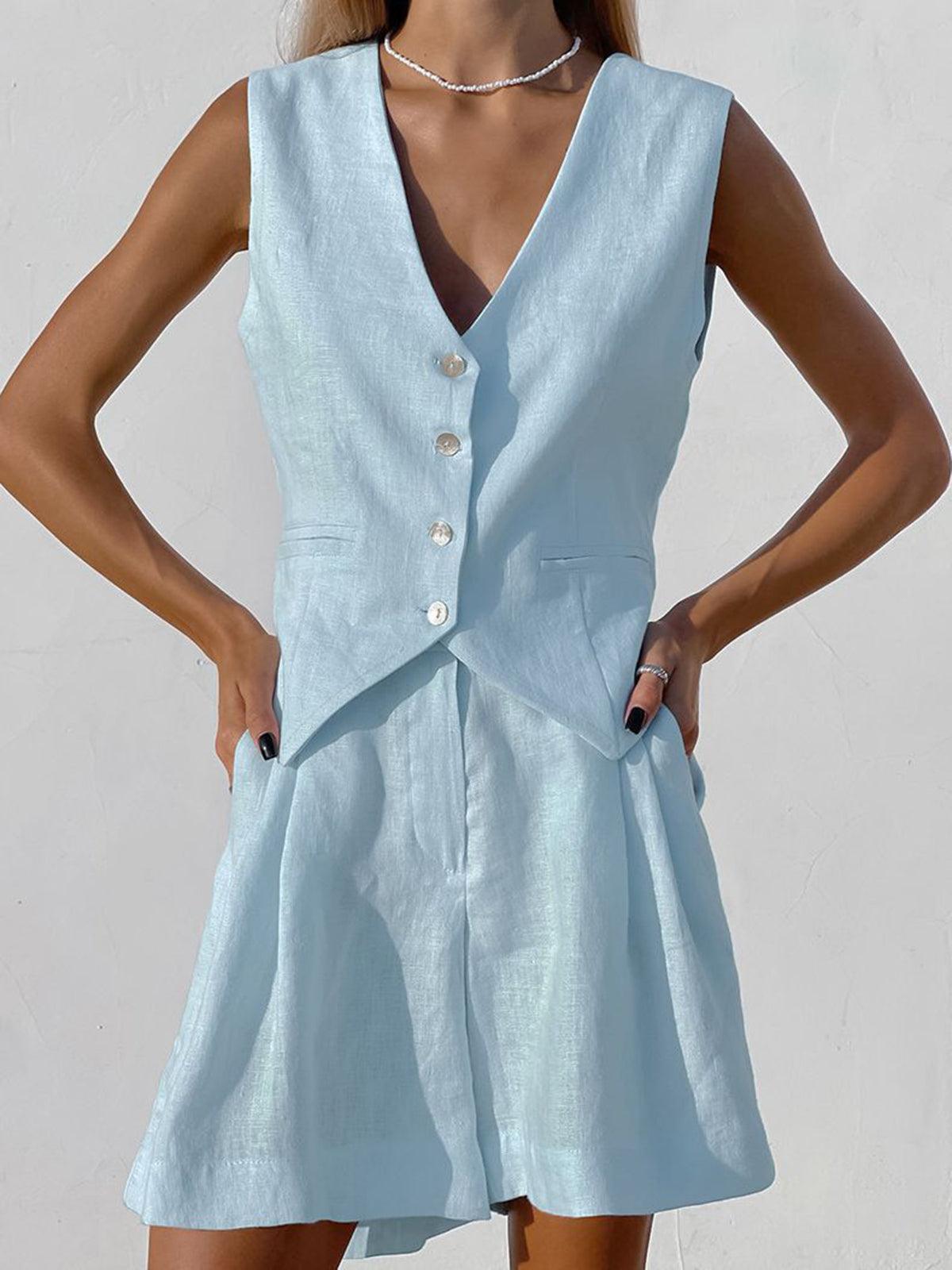 Conjunto de duas peças com shorts e sobreposição Sophia