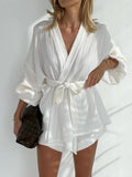 Conjunto de shorts de algodón Lila