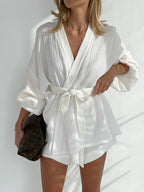Conjunto de shorts de algodón Lila