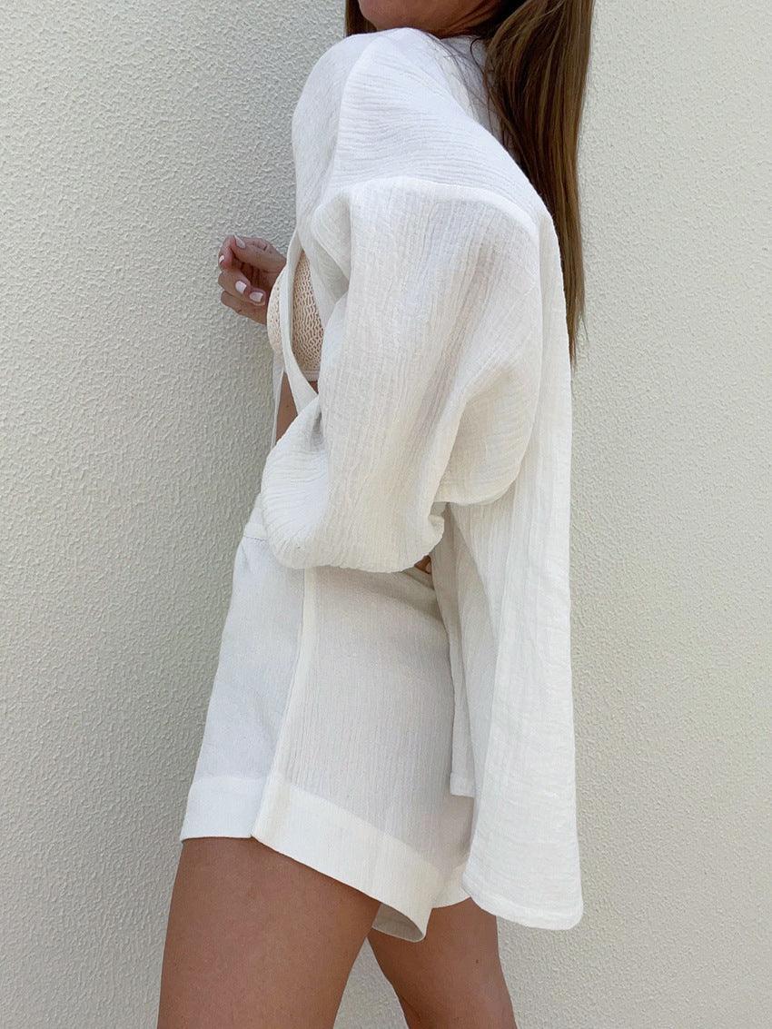Conjunto de shorts de algodón Lila