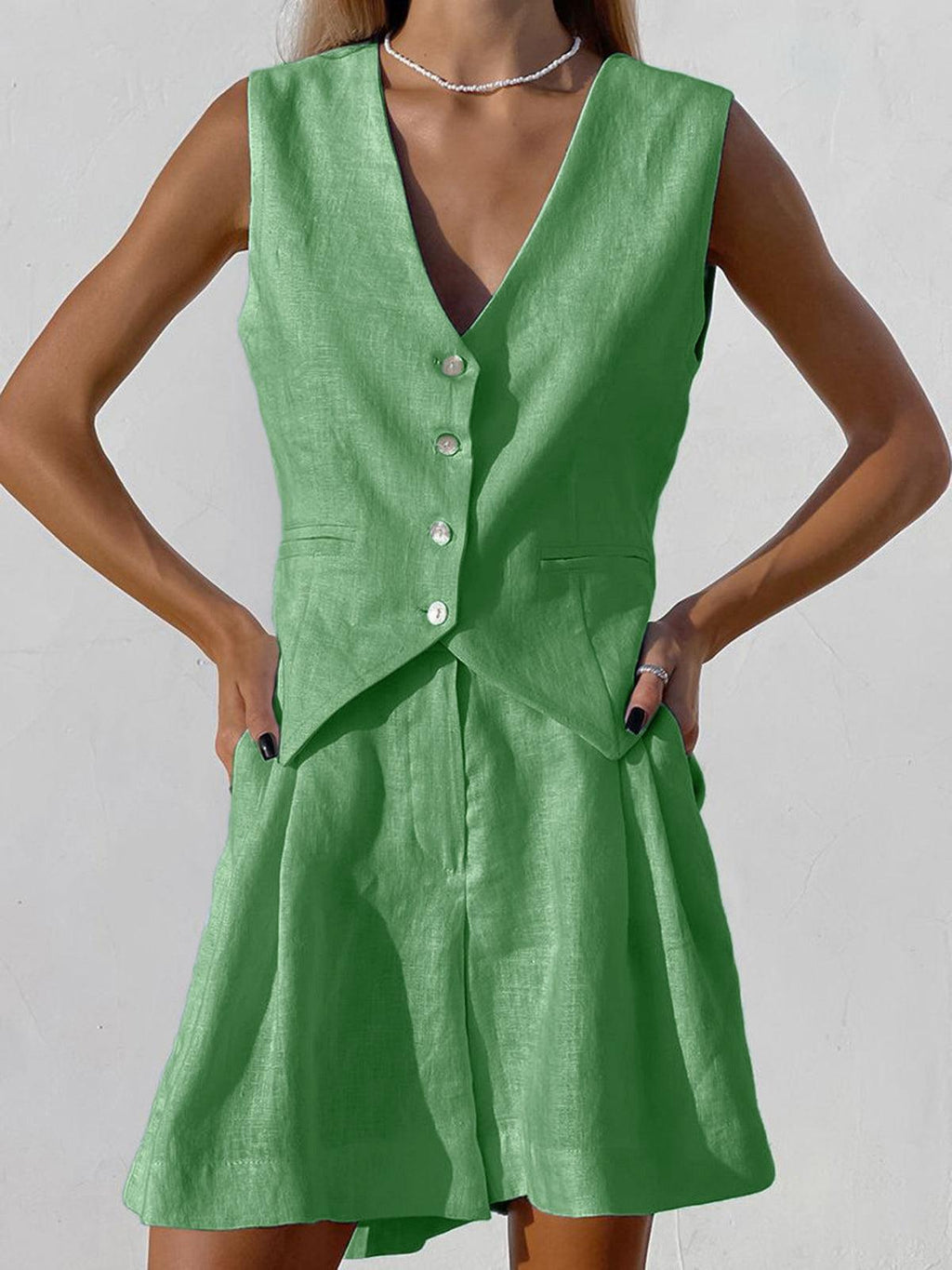 Conjunto de duas peças com shorts e sobreposição Sophia