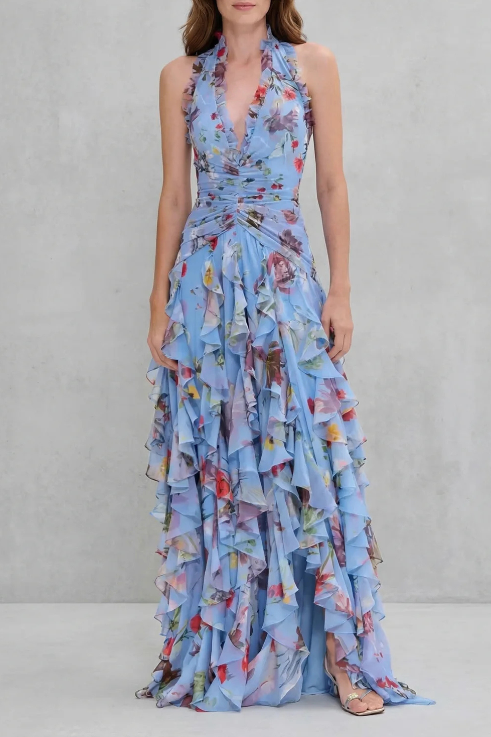 Bella | Vestido longo com gola halter