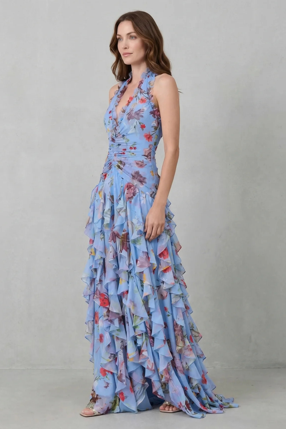 Bella | Vestido longo com gola halter