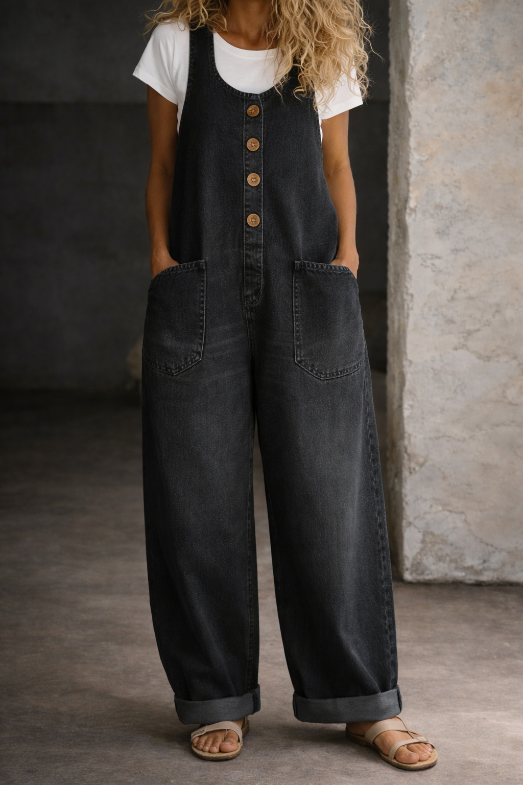 Bethany | Mono vaquero de algodón lavado de estilo vintage