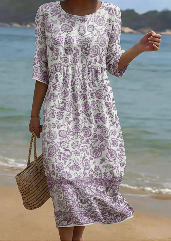 Lavender | Vestido con estampado floral elegante