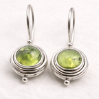 Bohemian Handmade Green Cubic Zirconia Dangle Earring
