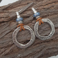 Vintage Bohemian Silver Plated Circle Earrings