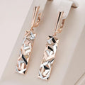 Elegant Rectangular Gold and Silver Earrings