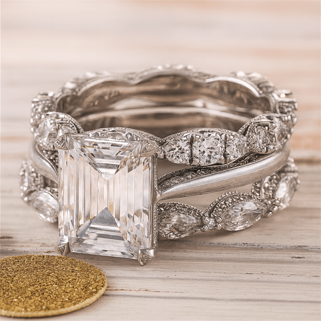 Anillo vintage de plata con capa brillante