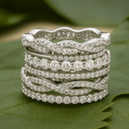 Vintage Layered Zirconia Silver Ring