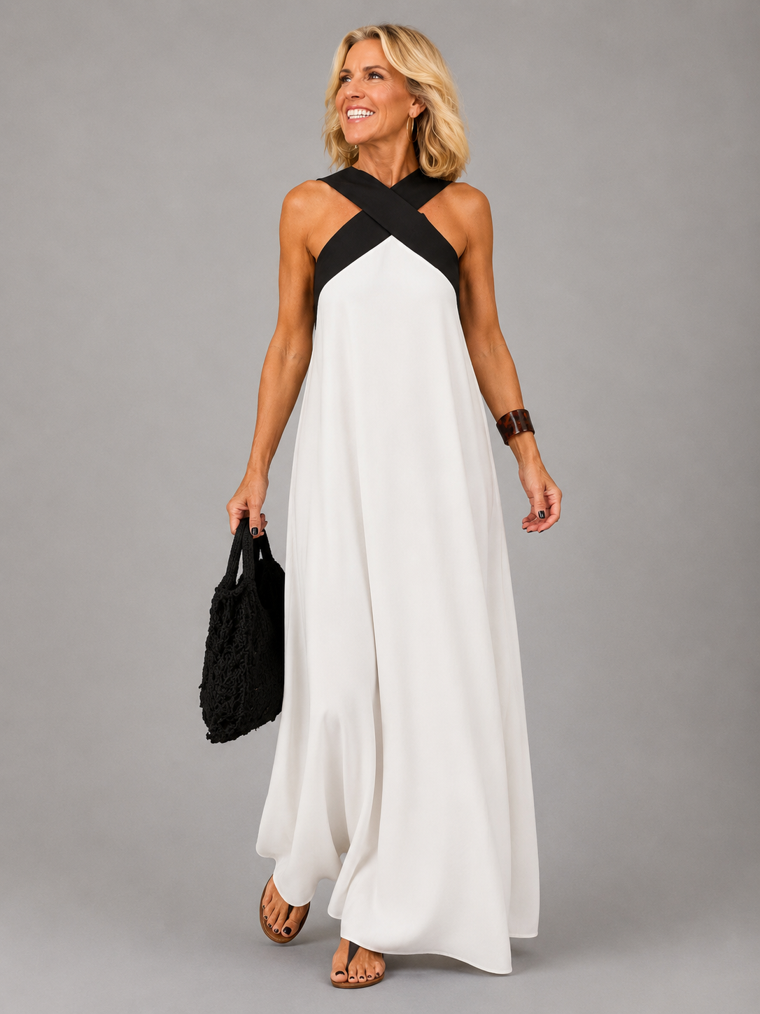 Velora | Vestido maxi cruzado elegante