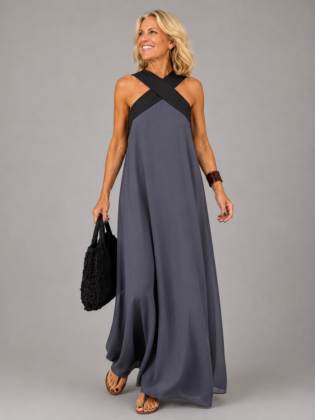 Velora | Vestido maxi cruzado elegante