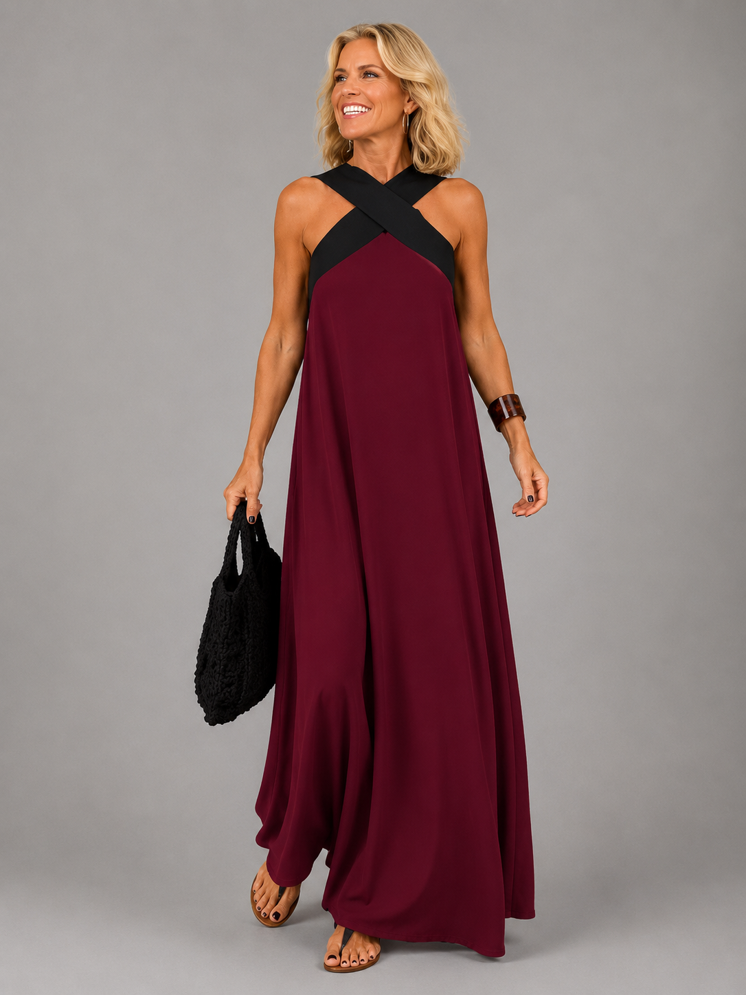 Velora | Vestido maxi cruzado elegante