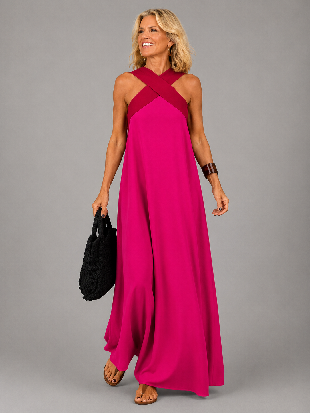 Velora | Vestido maxi cruzado elegante