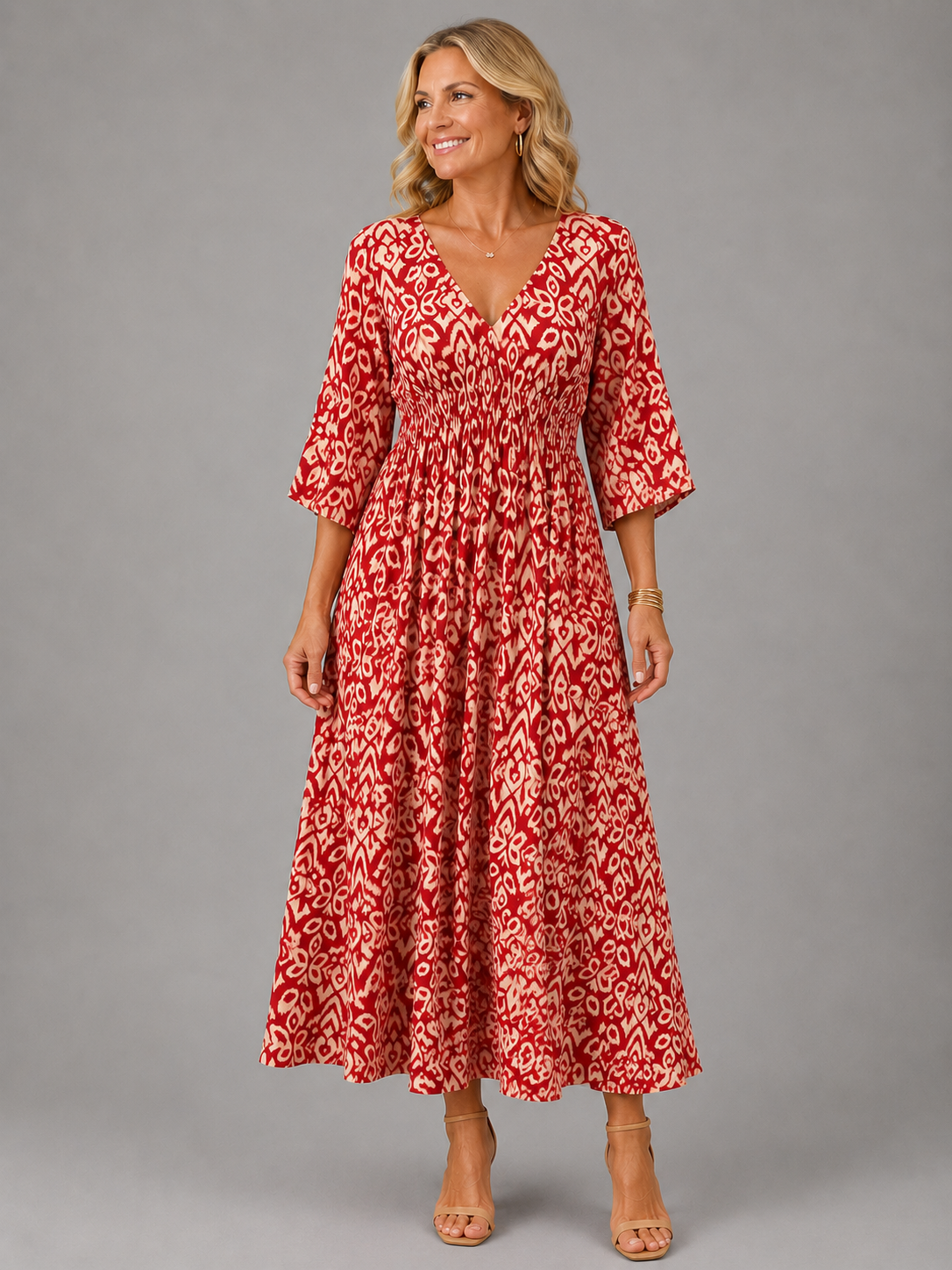 Althea™ | Vestido midi boêmio e fluido