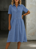 Carol | Vestido vaquero de manga corta