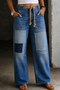 Margaret | Vaqueros de patchwork con cordón
