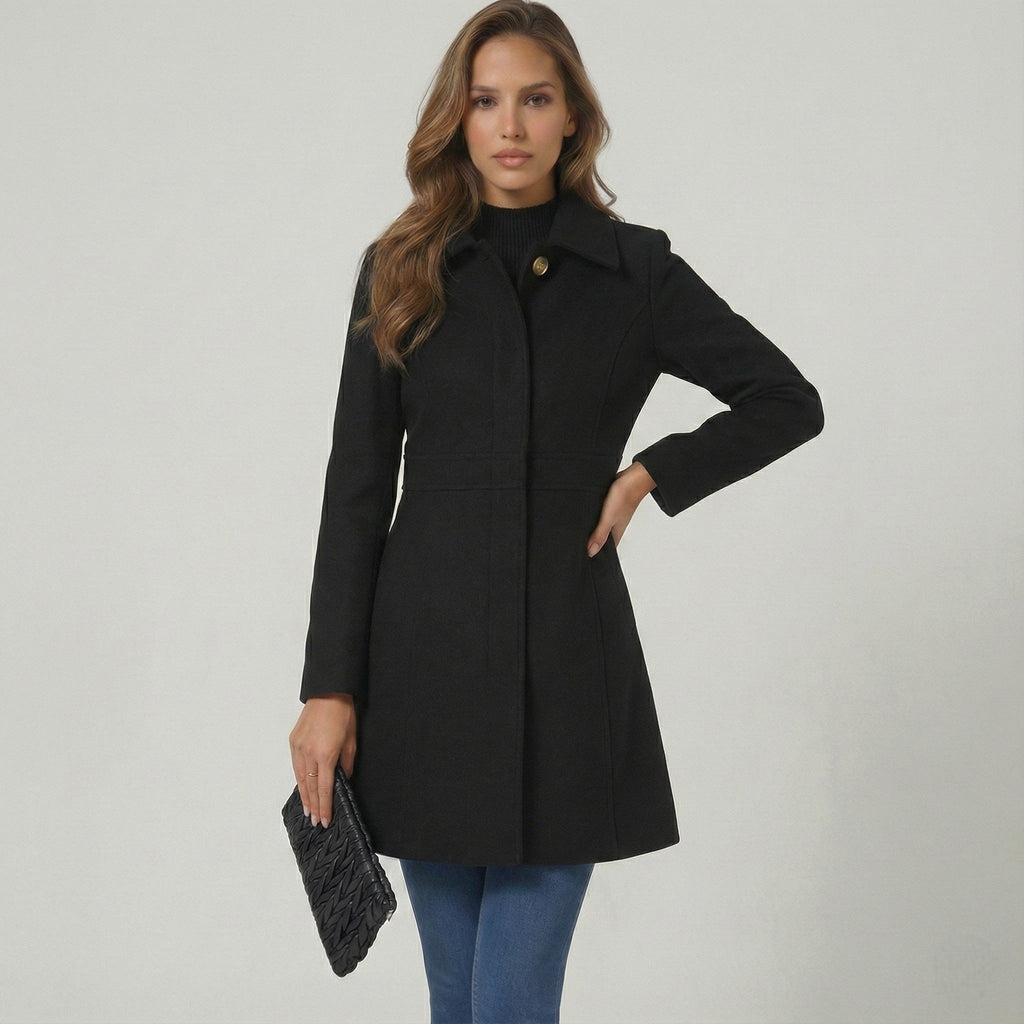 Emmara | Women A Line Button Front Coat