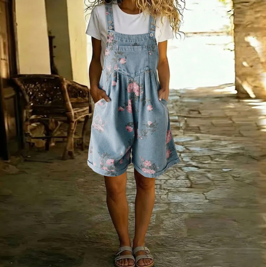 Judy | Mono floral de aspecto vaquero de algodón suave vintage desgastado