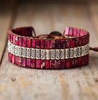 Lotus Boho Wrap Jasper Stone Bracelet