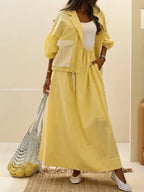 Conjunto casual Sophie amarelo com listras