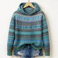 Mila - Women's Fair Isle Knit Hoodie