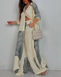 Conjunto Lila com decote em V e patchwork