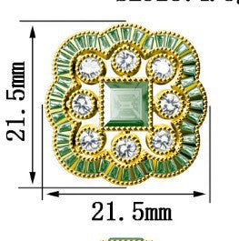 Anillo vintage de esmeralda y circonitas con baño dorado