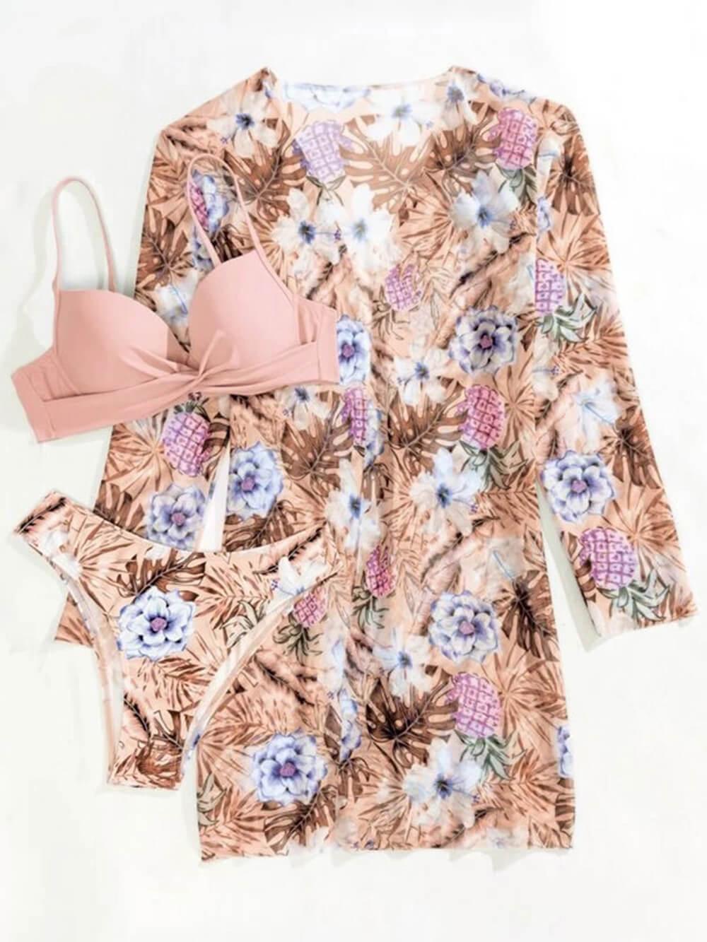 Conjunto de bañador estampado Lila