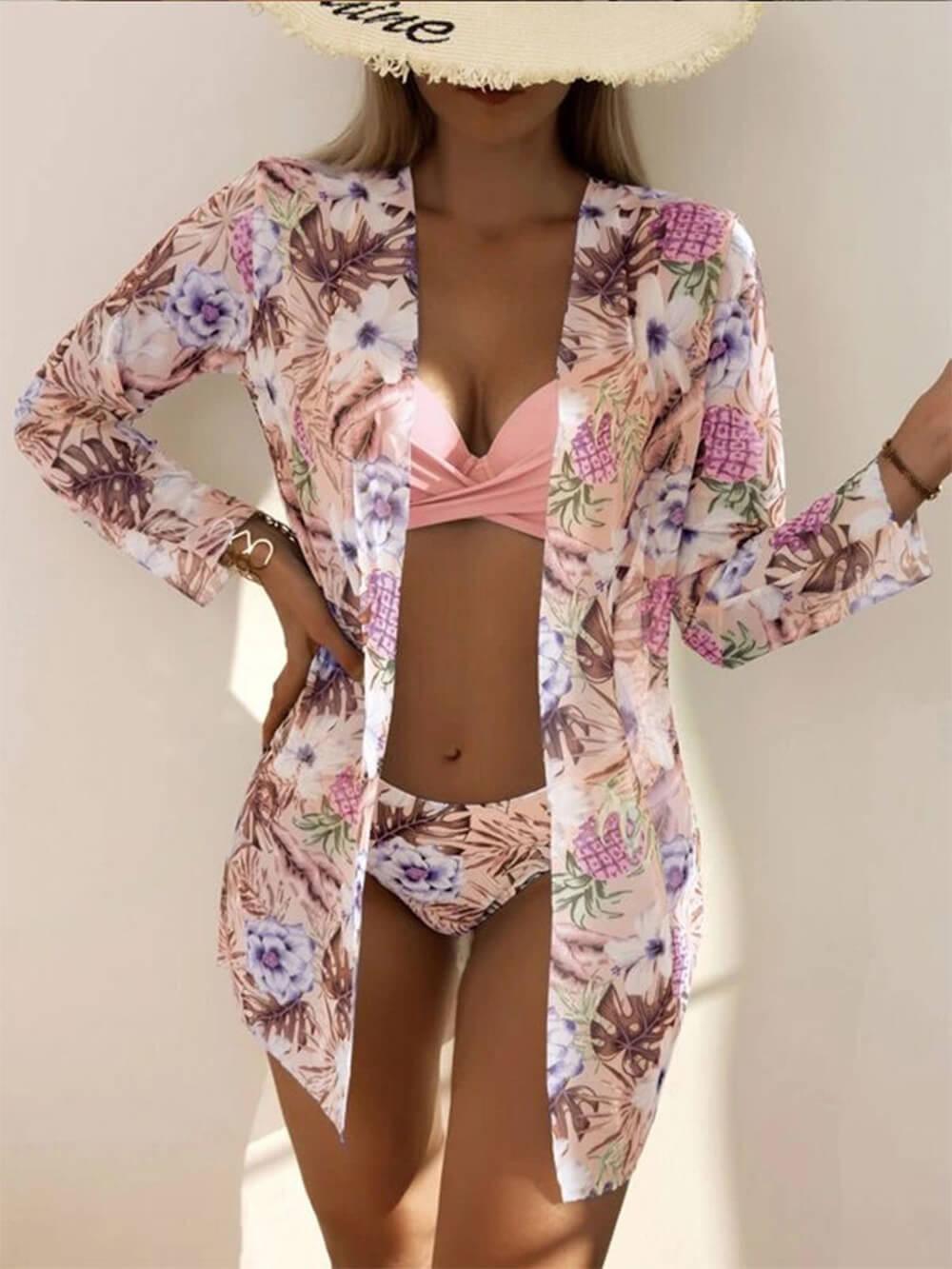 Conjunto de bañador estampado Lila