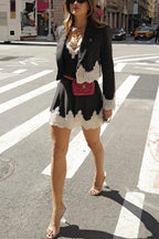 Conjunto de terno e vestido com detalhes de renda Lydia