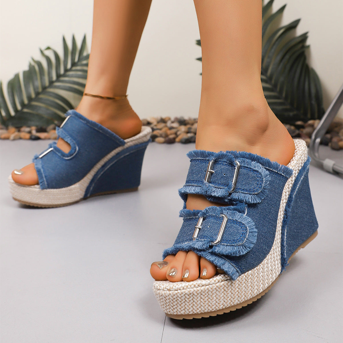 Atelier | Sandalias de cuña con bordes deshilachados