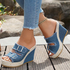 Atelier | Sandalias de cuña con bordes deshilachados