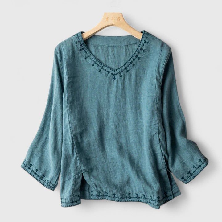 Taysia | Blusa elegante con escote en V
