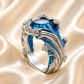 Anillo de esmeralda azul océano